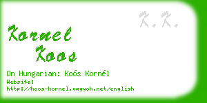 kornel koos business card