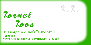 kornel koos business card